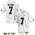 Notre Dame Fighting Irish Men's Nick Watkins #7 White Under Armour Authentic Stitched Big & Tall College NCAA Football Jersey PKL6699EL